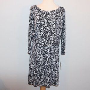 New Nine West Size 10 Dark Pacific and White Dress NWT